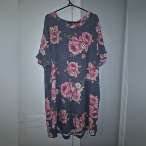 Source Unknown 1XL Floral Dress With Pockets
